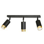 Ledl HIRO 3 Plafondspots Zwart / Goud-0