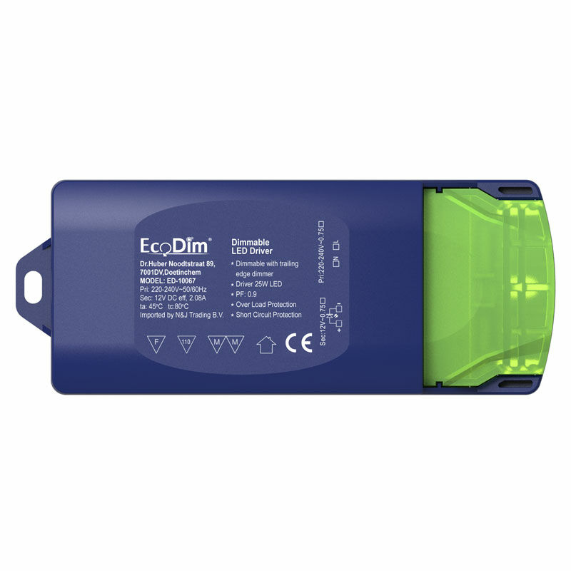 EcoDim LED Driver/Trafo 12V DC Dimbaar 0-25W-0 EcoDim LED Driver/Trafo 12V DC Dimbaar 0-25W-0