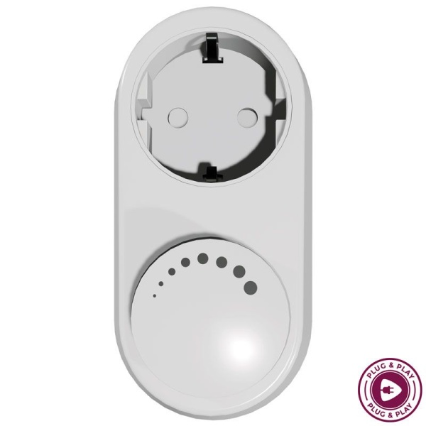 Witte stekkerdimmer met draaiknop voor LED verlichting 0-100W