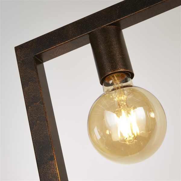 Searchlight OBLONG Hanglamp 5 Lichts Rustiek Bruin Detail Searchlight OBLONG Hanglamp 5 Lichts Rustiek Bruin Detail