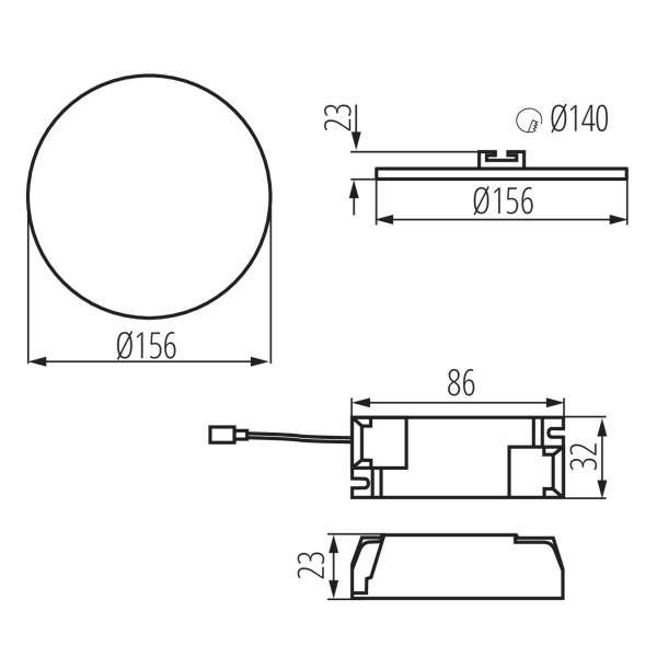 Kanlux AREL Downlight 14W Warmwit Opaal Rond 156mm-29837 Kanlux AREL Downlight 14W Warmwit Opaal Rond 156mm-29837
