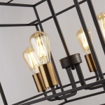 Searchlight CRATE Hanglamp 4 Lichts Zwart Brons Detail