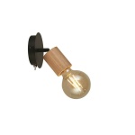 Searchlight SPINNY Spot Wandlamp Hout Zwart