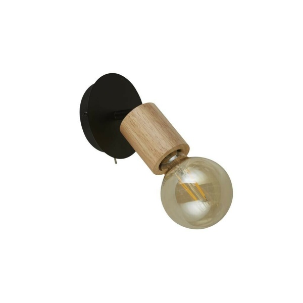 Searchlight SPINNY Spot Wandlamp Hout Zwart  uit Searchlight SPINNY Spot Wandlamp Hout Zwart uit