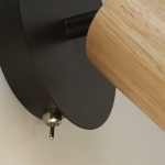 Searchlight SPINNY Spot Wandlamp Hout Zwart Detail