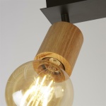 Searchlight SPINNY Spot Plafondlamp 2 Lichts Hout Zwart Detail
