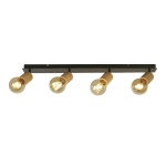 Searchlight SPINNY Spot Plafondlamp 4 Lichts Hout Zwart