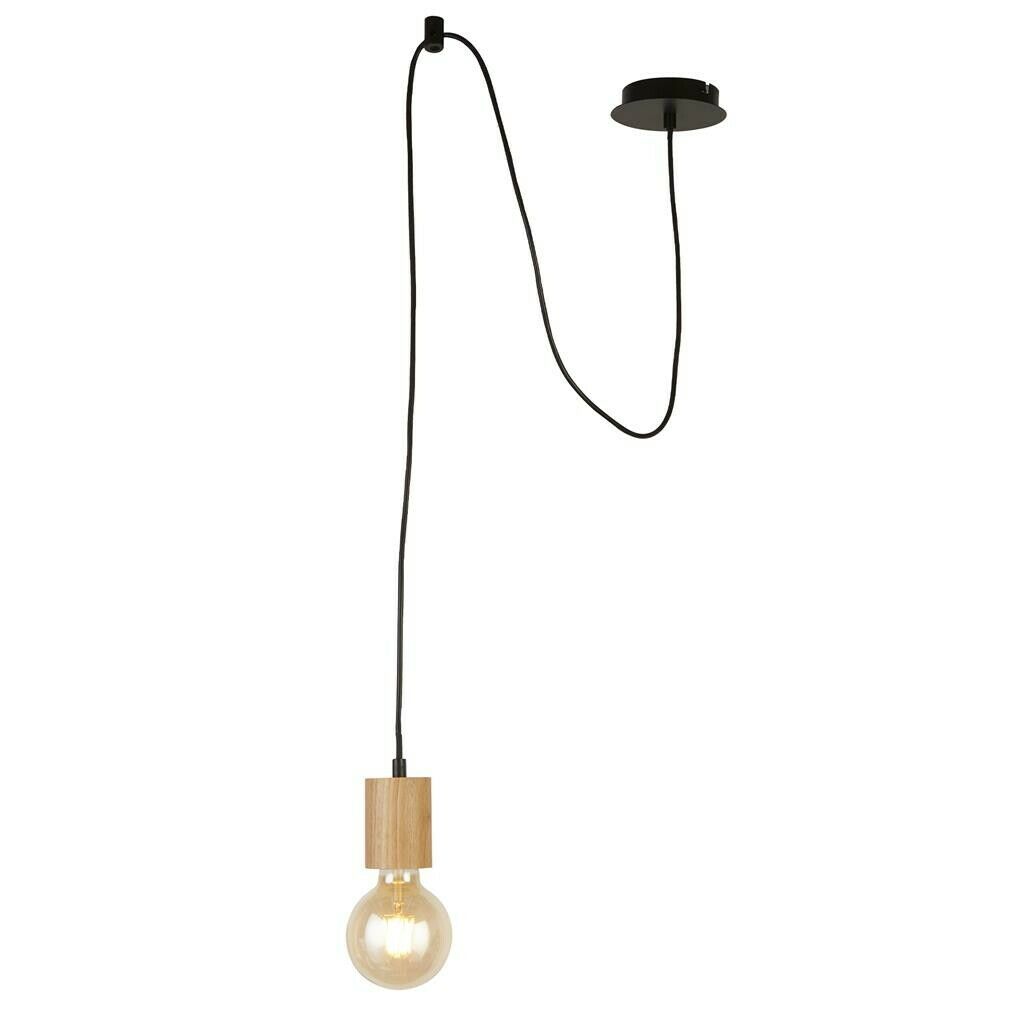 Searchlight SPINNY Pendel Hanglamp Hout Zwart Searchlight SPINNY Pendel Hanglamp Hout Zwart