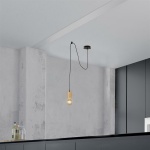 Searchlight SPINNY Pendel Hanglamp Hout Zwart Sfeer