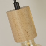 Searchlight SPINNY Pendel Hanglamp 5 Lichts Hout Zwart detail