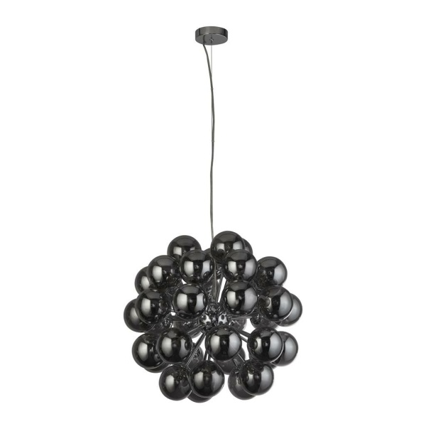 Searchlight BERRY Hanglamp 27 Lichts Chroom Smoke-29919