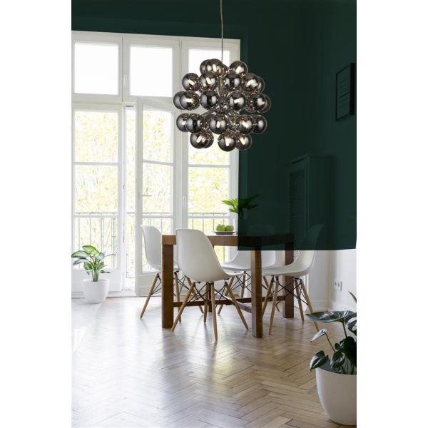 Searchlight BERRY Hanglamp 27 Lichts Chroom Smoke-29921