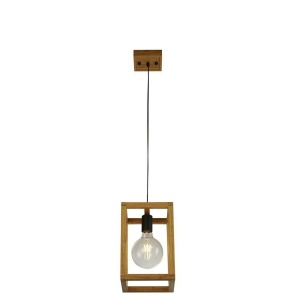 Searchlight SQUARE Pendel Hanglamp Hout Zwart