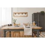 Searchlight SQUARE Hanglamp 4 Lichts Hout Metaal Sfeer