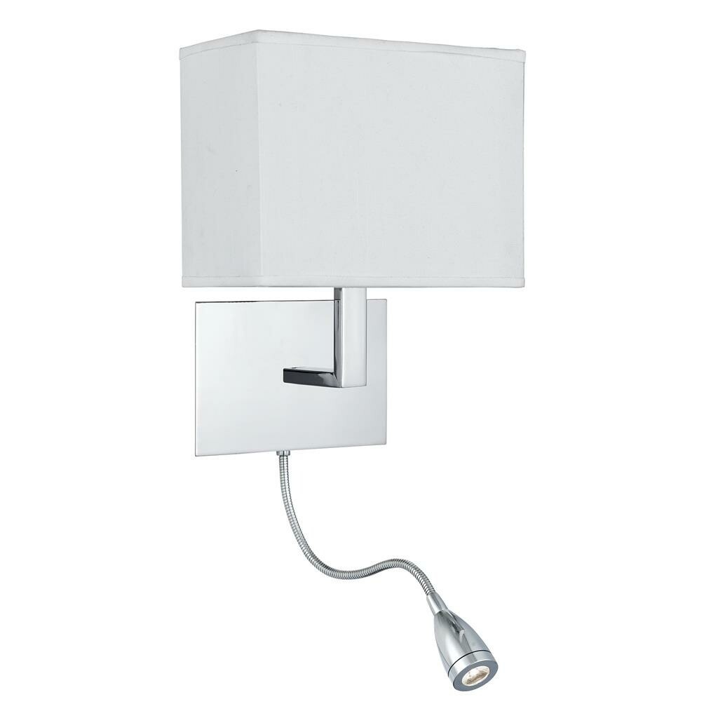 Searchlight HOTEL Slaapkamer Wandlamp met Leeslamp Chroom