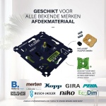 Inbouw LED dimmer zwart met aansluitpunten en losse hulpstukken zichtbaar