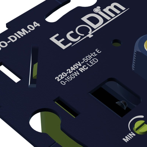 Inbouw LED dimmer zwart EcoDim 0-150W RC 220-240V