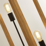 Searchlight SQUARE Vloerlamp 2 Lichts Hout Zwart Detail