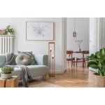 Searchlight SQUARE Vloerlamp 2 Lichts Hout Zwart Sfeer