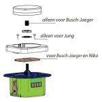 EcoDim Hulpstukken LED Dimmer voor Busch-Jaeger, Niko en JUNG afdekmateriaal-30016