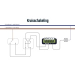 Bekabelingsschema kruisschakeling met EcoDim inbouw LED dimmer 0-150W