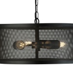 Searchlight FISHNET Hanglamp 3 Lichts Zwart Messing-30200