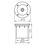 Kanlux MORO Grondspot Chroom Geborsteld Rond-30053