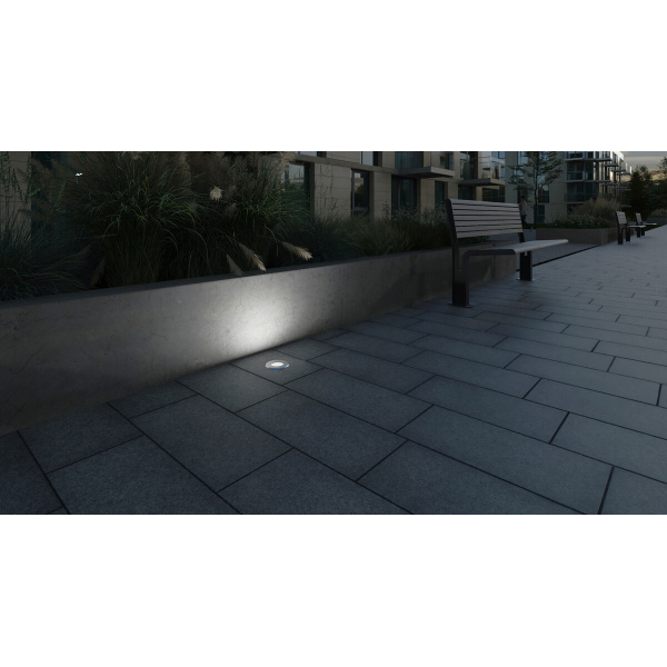 Kanlux MORO Grondspot Chroom Geborsteld Rond-30055