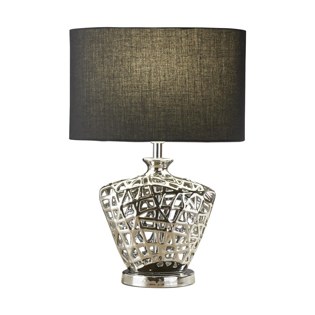 Searchlight NETWORK Tafellamp Chroom Zwart Searchlight NETWORK Tafellamp Chroom Zwart