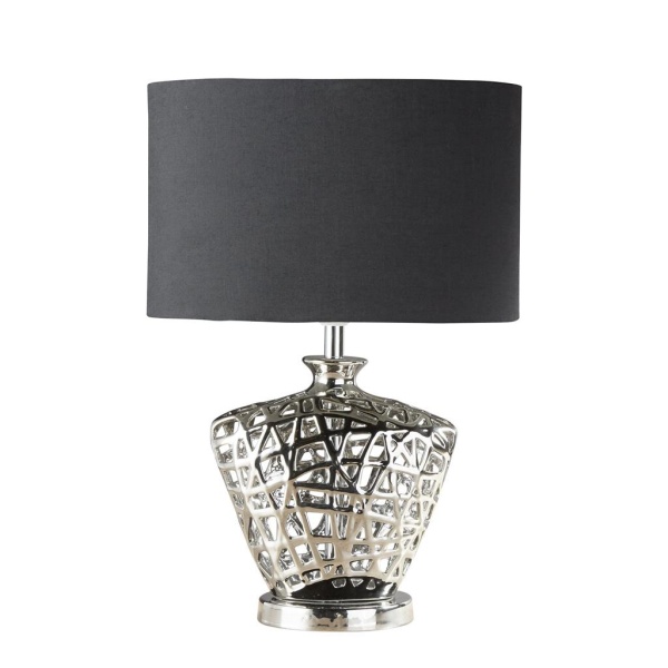 Searchlight NETWORK Tafellamp Chroom Zwart Searchlight NETWORK Tafellamp Chroom Zwart