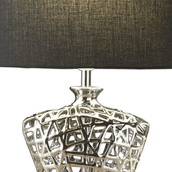 Searchlight NETWORK Tafellamp Chroom Zwart Detail Searchlight NETWORK Tafellamp Chroom Zwart Detail
