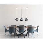 Searchlight AMSTERDAM Hanglamp 3 Lichts Smoke Zwart-30358