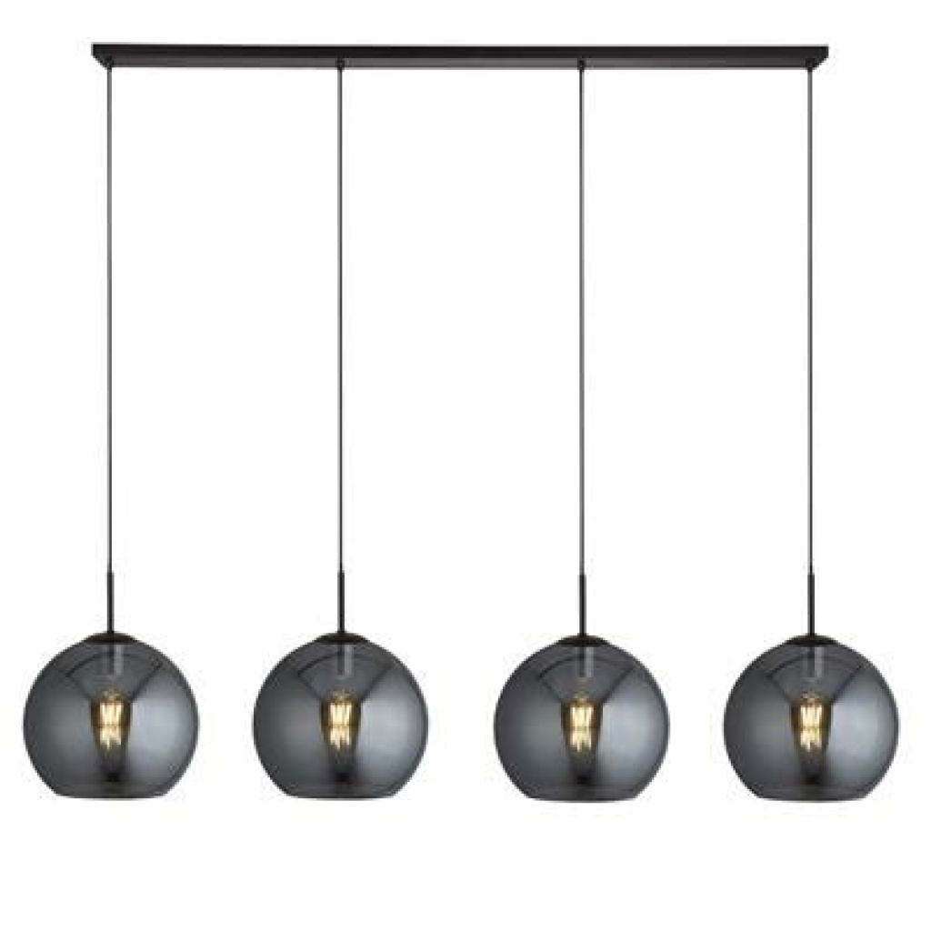 Searchlight AMSTERDAM Hanglamp 4 Lichts Smoke Zwart