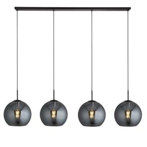 Searchlight AMSTERDAM Hanglamp 4 Lichts Smoke Zwart