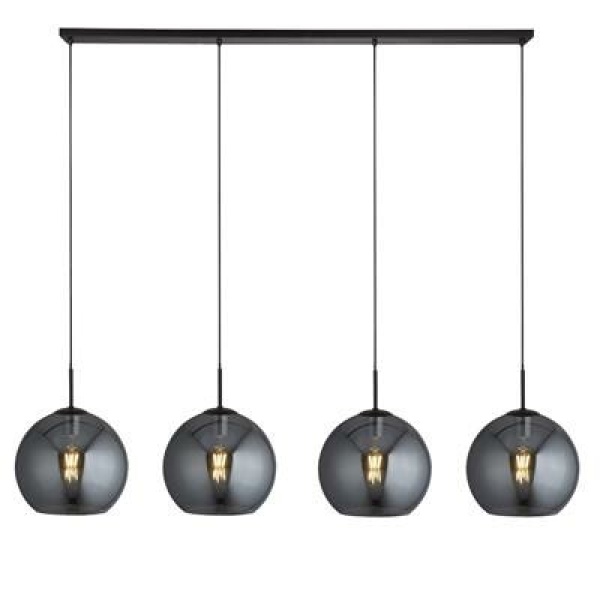 Searchlight AMSTERDAM Hanglamp 4 Lichts Smoke Zwart