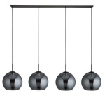 Searchlight AMSTERDAM Hanglamp 4 Lichts Smoke Zwart-30354