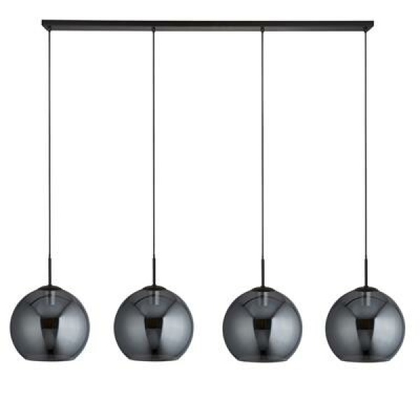Searchlight AMSTERDAM Hanglamp 4 Lichts Smoke Zwart-30354