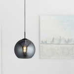 Searchlight AMSTERDAM Hanglamp 1 Lichts Smoke Zwart-30348
