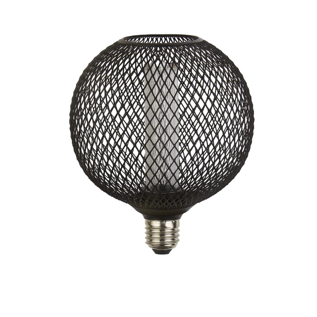 Searchlight E27 Globe 125 WIRE MESH 3,5W Flame Dimbaar Zwart-0