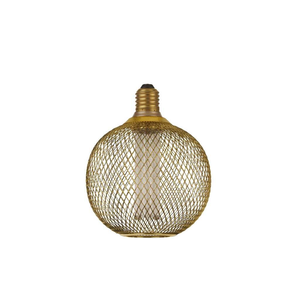 Searchlight E27 Globe 125 WIRE MESH 3,5W Dimbaar Goud