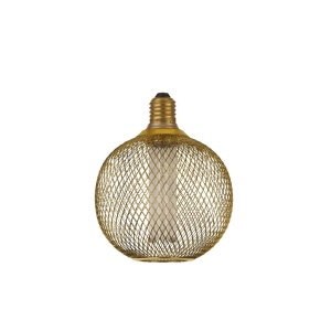 Searchlight E27 Globe 125 WIRE MESH 3,5W Dimbaar Goud