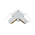 Ledl Trackrails L-Vorm Koppelstuk 1 Fase Wit-30491
