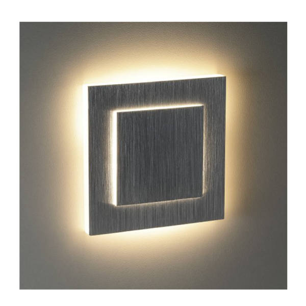 Ledl Opzetstuk Trapverlichting Vierkant Open Grijs-30542