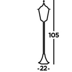 Searchlight ALEX Tuinsokkel 105 CM Zwart-30686