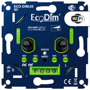 WiFi LED Dimmer DUO Inbouw 2x 0-100W - EcoDim