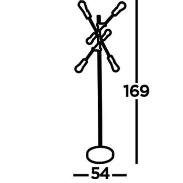 Searchlight ARMSTRONG Vloerlamp 6 Lichts Messing Zwart-30697