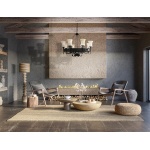 Searchlight CARTWHEEL Kroonluchter 8 Lichts Zwart Glas-31109