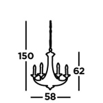 Searchlight BELFRY Kroonluchter 5 Lichts Brons Bruin-31195