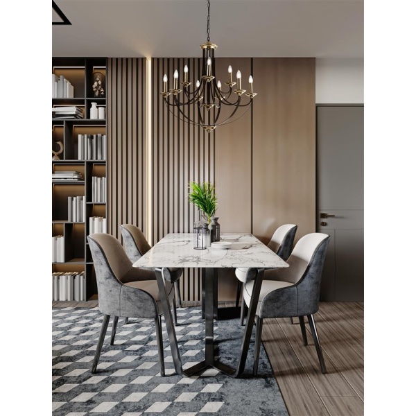 Searchlight BELFRY Kroonluchter 9 Lichts Brons Bruin-31201