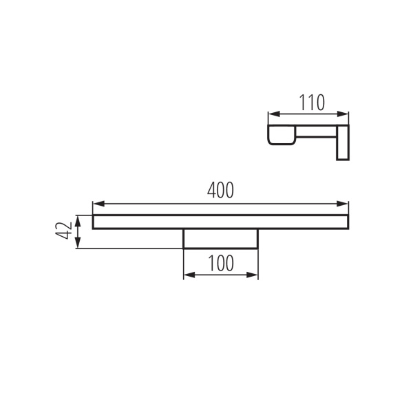 Kanlux ASTEN Wandlamp Spiegellamp 8W Koelwit Zwart-30954
